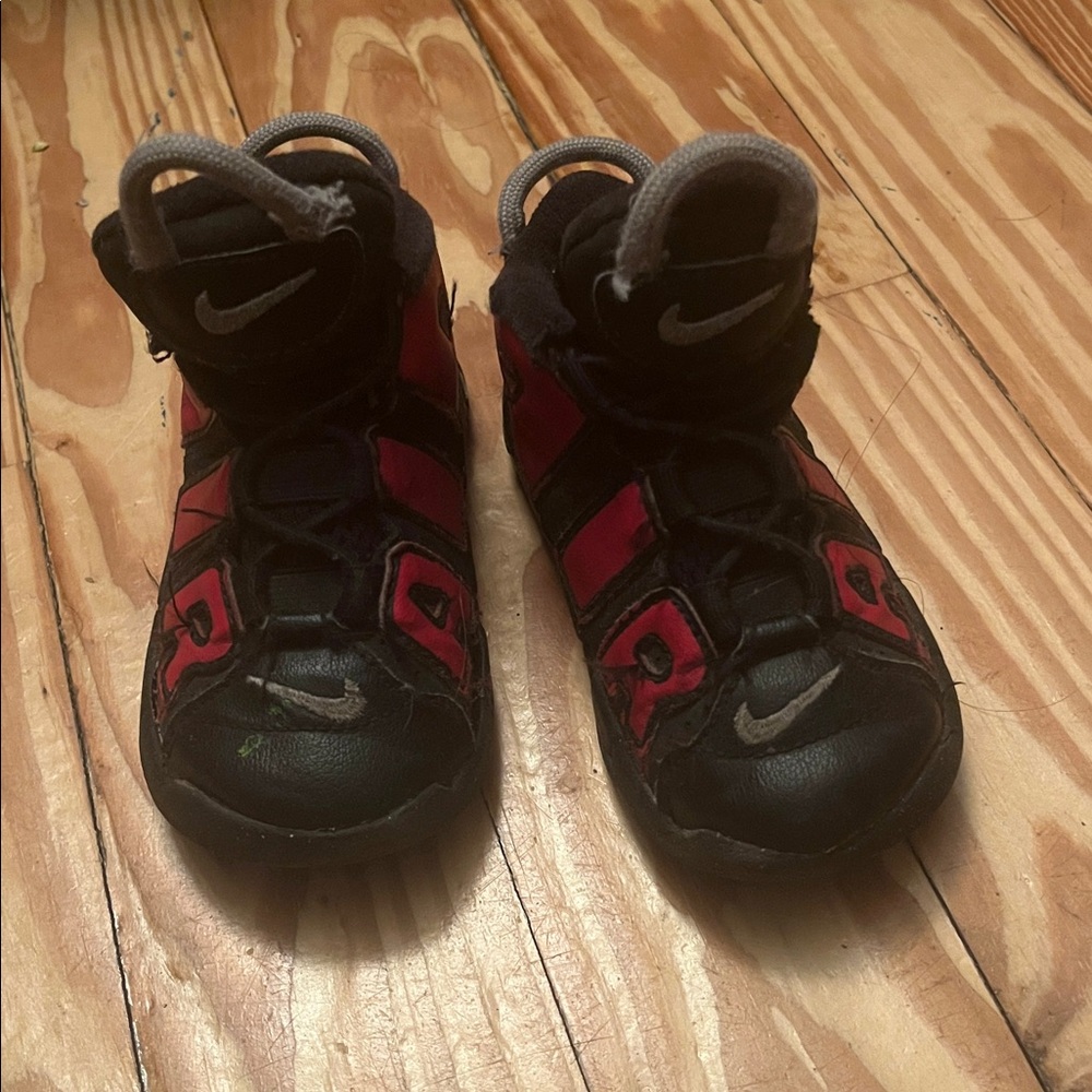 Kids Red and Black Air Jordan Sneaker 7c